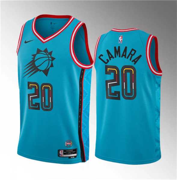 Men's Phoenix Suns #20 Toumani Camara Blue 2023 Draft City Edition Stitched Basketball Jersey Dzhi